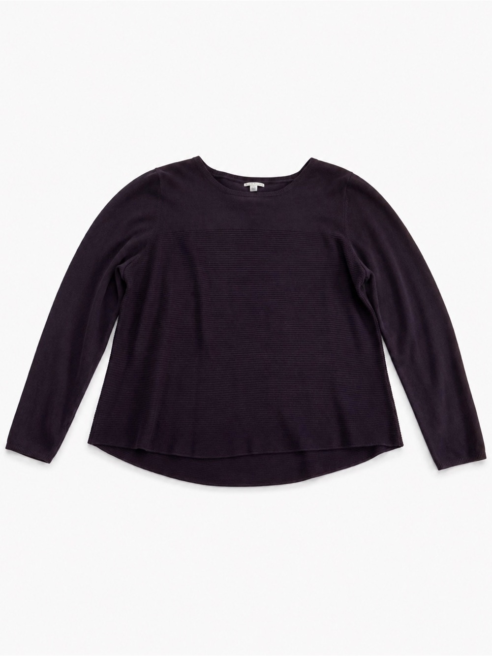 Croft & Barrow Purple Ribbed Crewneck Long-Sleeve Top - Picture 2 of 9